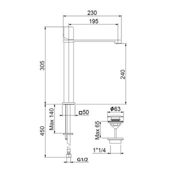 Смеситель для раковины Webert ONE-X OX830402741, белый/сталь — фото 2, Смесители для раковины