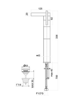 Смеситель для раковины Fiore XS 71CR7704, хром — фото 2, Смесители для раковины