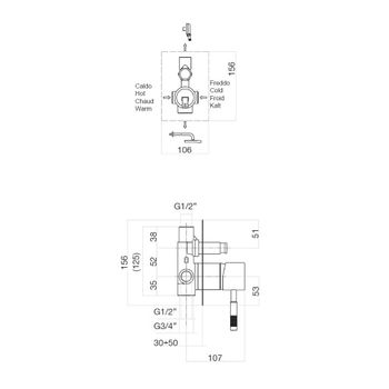 Смеситель для душа встраиваемый Webert Rimini RI860101740, белый — фото 2, Смеситель для душа