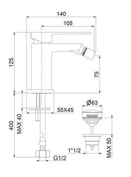 Смеситель для биде Fiore KUBE 100BB8535, белый — фото 2, Смесители для биде