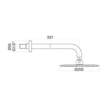 Верхний душ ультратонкий с кронштейном Fiore 30BB8630, белый — фото 2, Верхние души