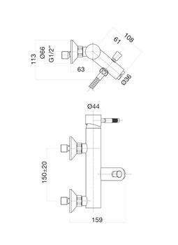 Смеситель для ванны Fiore XENON 44NN5151, черный — фото 2, Смеситель для ванны