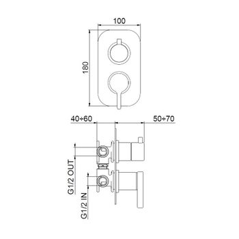 Смеситель для душа встраиваемый Webert Coral CO860101015, хром — фото 2, Смеситель для душа