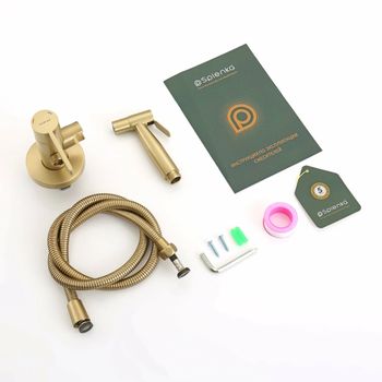 Гигиенический душ со смесителем Splenka S221.52.03, сатин золотой — фото 10, Гигиенические души