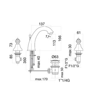 Смеситель для раковины Fiore COLONIALE SKY (SWAROVSKI®) 03CR0628, хром — фото 2, Смесители для раковины