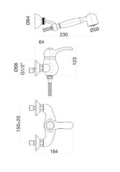 Смеситель для душа Fiore JAFAR 47CR5127, хром — фото 2, Смеситель для душа