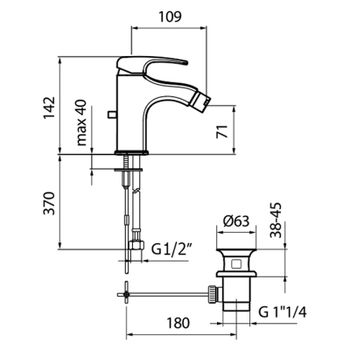 Смеситель для биде Webert Kimono KI840102015, хром — фото 2, Смесители для биде