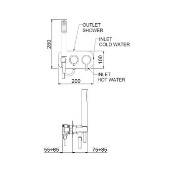 Товар: Смеситель для душа встраиваемый Webert Coral CO860512560, черный - фото 2 Смеситель для душа встраиваемый Webert Coral CO860512560, черный — фото 2, Смеситель для душа