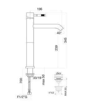Смеситель для раковины Fiore XENON 44CR5288, хром — фото 2, Смесители для раковины
