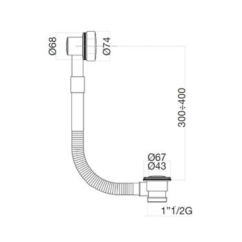 Слив-перелив для ванны автоматический Webert AC0036740, белый — фото 2, Сливы-переливы