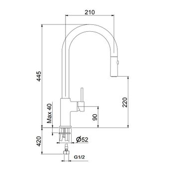 Смеситель для кухни Webert Doha DH940302015, хром — фото 2, Смесители для кухни