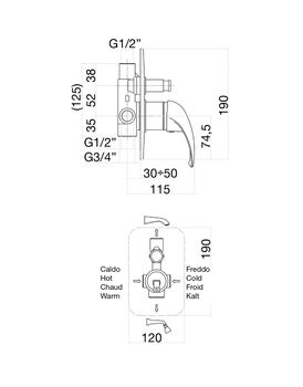 Смеситель для душа Fiore NEXUS 43CR1931, хром — фото 2, Смеситель для душа