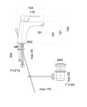 Смеситель для раковины Fiore KEVON BLACK MATT 81NN8123, черный — фото 2, Смесители для раковины