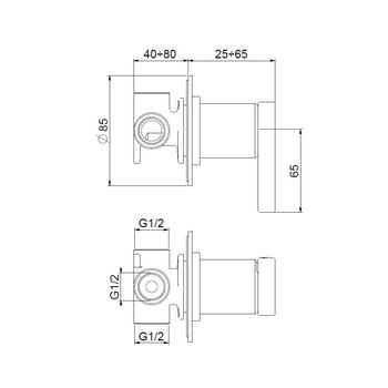 Смеситель для душа встраиваемый Webert Coral CO880101560, черный — фото 2, Смеситель для душа