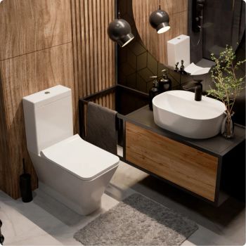 AQM1005PRO Унитаз напольный Rimless c сиденьем SoftClose, горизонтальный выпуск. 620x345x415мм — фото 9, Напольные унитазы