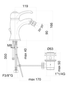 Смеситель для биде Fiore JAFAR 47ZZ5321, бронза — фото 2, Смесители для биде