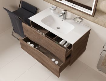 Тумба под раковину Allen Brau Glority 90 1.35001.NW дуб антик — фото 9, Тумбы под раковину