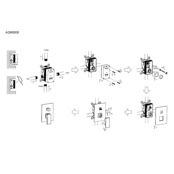 AQM8808CR Savona Встраиваемый смеситель на 2 потр. в комплекте с внутр. частью, хром — фото 2, Смесители