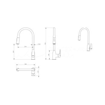 Смеситель для кухни с выдвижным изливом Haiba HB73816-7, черный — фото 2, Смесители для кухни