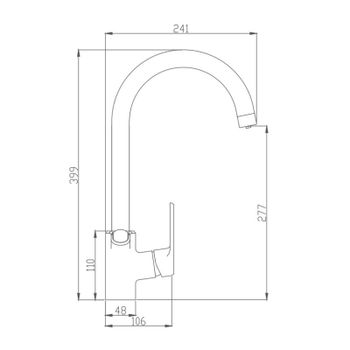 Смеситель для кухни Haiba HB76856, хром — фото 2, Смесители для кухни