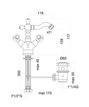 Смеситель для биде Fiore GIOIELLI (SWAROVSKI®) 08ZZ0635, бронза — фото 2, Смесители для биде