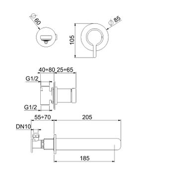 Смеситель для раковины Webert Coral CO830606560, черный — фото 2, Смесители для раковины