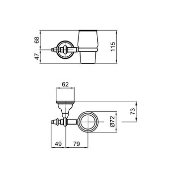 Стакан для ванной Webert Armony AM500301010, золото — фото 2, Стаканы для зубных щеток