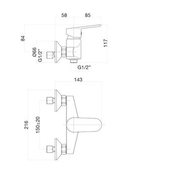 Товар: Смеситель для душа Fiore KEVON 81BB6511, белый - фото 2 Смеситель для душа Fiore KEVON 81BB6511, белый — фото 2, Смеситель для душа