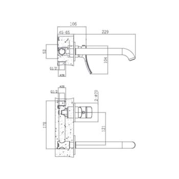 Встраиваемый смеситель для раковины HB14553, хром — фото 2, Смесители для раковины
