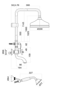 Душевая система Fiore MARGOT SKY (SWAROVSKI®) 01CO0615, хром/золото — фото 2, Душевые системы