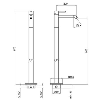 Смеситель для раковины Webert Elio EL832101345, никель — фото 2, Смесители для раковины