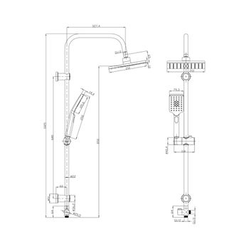 Душевой гарнитур G.Lauf UST-1090, хром — фото 2, Душевые гарнитуры