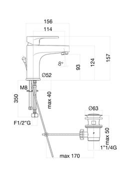 Смеситель для раковины Fiore KYMA 75CR6520, хром — фото 2, Смесители для раковины