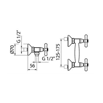 Смеситель для душа Webert Armony AM760102017, хром/золото — фото 2, Смеситель для душа