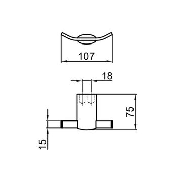 Двойной крючок для ванной Webert Aria AI500401015, хром — фото 2, Крючки для полотенец