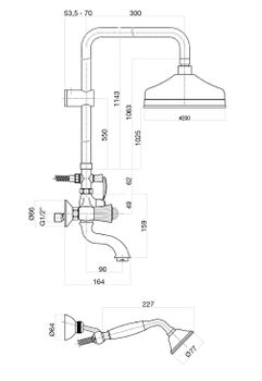 Душевая система Fiore VENERE SKY (SWAROVSKI®) 13CO0615, хром/золото — фото 2, Душевые системы