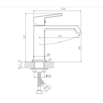 Смеситель для раковины HB10575-5, матовое золото — фото 2, Смесители для раковины