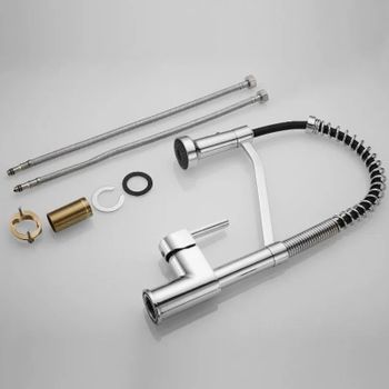 Товар: Смеситель для кухни с гибким изливом и режимом душ Haiba HB73826, хром - фото 8 Смеситель для кухни с гибким изливом и режимом душ Haiba HB73826, хром — фото 8, Смесители для кухни