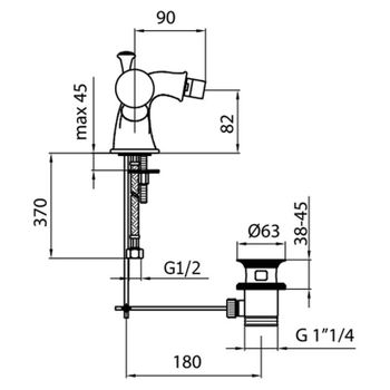 Смеситель для биде Webert Karenina KA710102010, золото — фото 2, Смесители для биде
