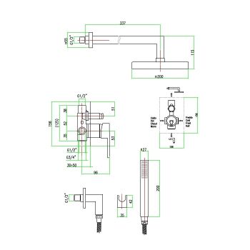 Товар: Смеситель для душа Fiore Kube 100CR7519, хром - фото 2 Смеситель для душа Fiore Kube 100CR7519, хром — фото 2, Смеситель для душа