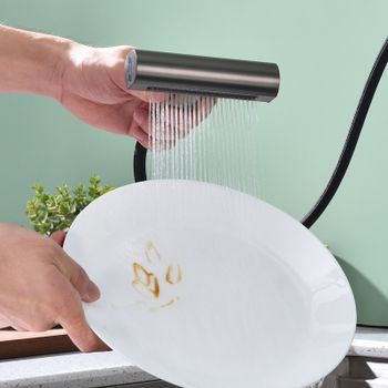 Смеситель для кухни с мультифункциональным изливом Splenka S206.49.09, графит — фото 7, Смесители для кухни