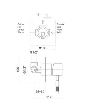 Смеситель для душа Fiore XENON 44CR7515, хром — фото 2, Смеситель для душа