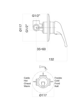 Смеситель для душа Fiore KING 39CR1300, хром — фото 2, Смеситель для душа