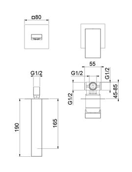 Смеситель для раковины Fiore KUBE 100NN7597, черный — фото 2, Смесители для раковины