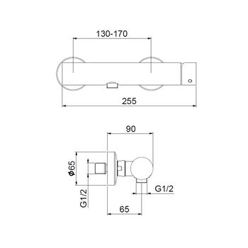 Смеситель для душа Webert ONE-B NB870102560, черный — фото 2, Смеситель для душа