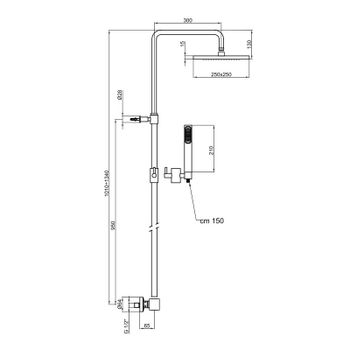 Душевая система с термостатом Webert Azeta New AA980507015METAL, хром — фото 2, Душевые системы