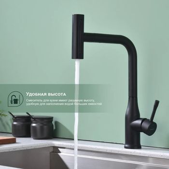 Смеситель для кухни с мультифункциональным изливом Splenka S206.49.06, черный — фото 3, Смесители для кухни
