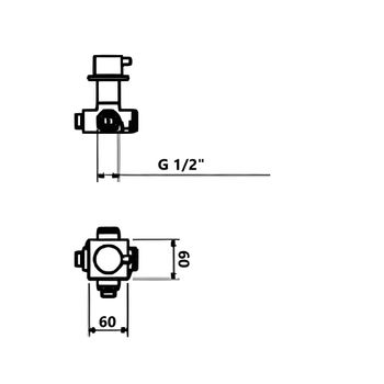 Запорный вентиль Webert Elio EL690101560, черный — фото 2, Смеситель для душа