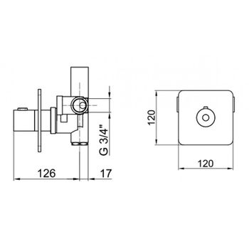 Товар: Смеситель для душа встраиваемый с термостатом Webert Living LV972101015, хром - фото 2 Смеситель для душа встраиваемый с термостатом Webert Living LV972101015, хром — фото 2, Смеситель для душа
