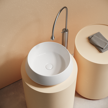 Раковина CERAMICANOVA Maya накладная круглая 400x400x140 белый CN12004 — фото 4, Раковины накладные